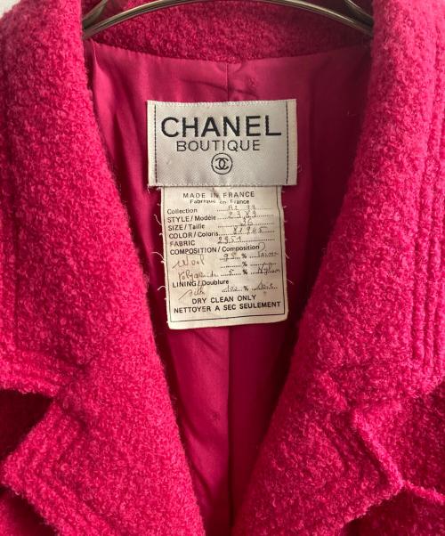 CHANEL（シャネル）CHANEL (シャネル) ココボタンツィードロングジャケット ショッキングピンク サイズ:36の古着・服飾アイテム