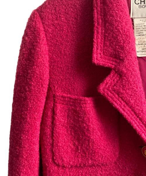 CHANEL（シャネル）CHANEL (シャネル) ココボタンツィードロングジャケット ショッキングピンク サイズ:36の古着・服飾アイテム