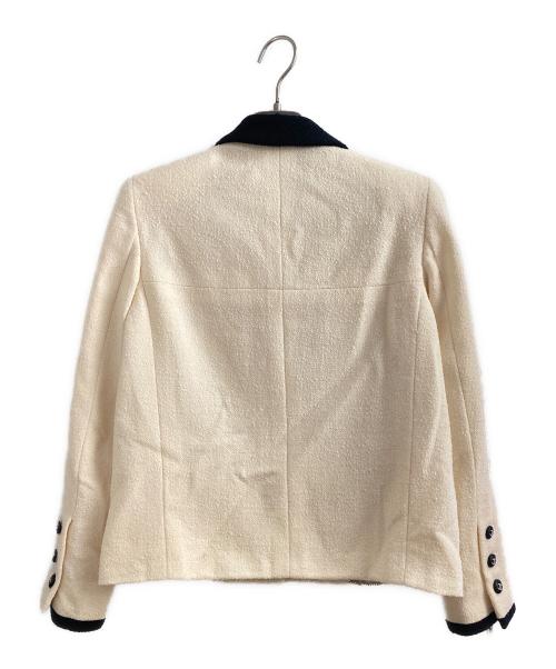 CHANEL（シャネル）CHANEL (シャネル) バイカラーツイードジャケット アイボリー×ブラック サイズ:38の古着・服飾アイテム