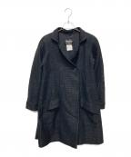 CHANELシャネル）の古着「Coco Button Tweed Double-Breasted Coat/ココボタンツイードダブルコート」｜ブラック