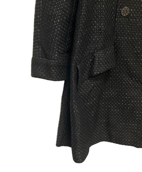 CHANEL（シャネル）CHANEL (シャネル) Coco Button Tweed Double-Breasted Coat/ココボタンツイードダブルコート ブラック サイズ:36の古着・服飾アイテム