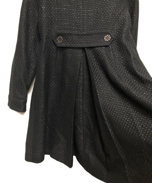 CHANEL（シャネル）CHANEL (シャネル) Coco Button Tweed Double-Breasted Coat/ココボタンツイードダブルコート ブラック サイズ:36の古着・服飾アイテム