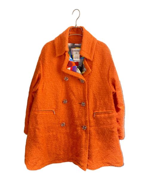 CHANEL（シャネル）CHANEL (シャネル) ツイードダブルコート オレンジ サイズ:34の古着・服飾アイテム