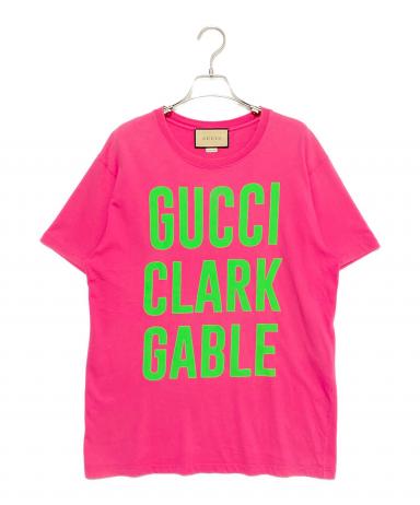 中古・古着通販】GUCCI (グッチ) ロゴTシャツ ピンク サイズ:S