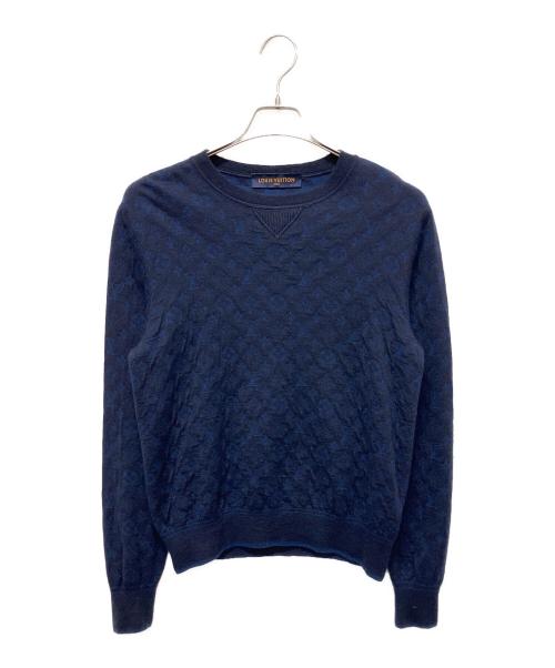 LOUIS VUITTON（ルイ ヴィトン）LOUIS VUITTON (ルイ ヴィトン) カシミヤ混 モノグラムニット ネイビー サイズ:Mの古着・服飾アイテム