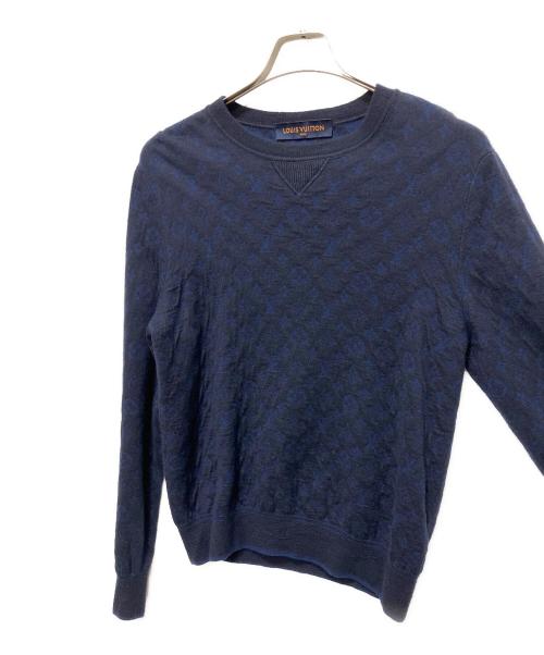 LOUIS VUITTON（ルイ ヴィトン）LOUIS VUITTON (ルイ ヴィトン) カシミヤ混 モノグラムニット ネイビー サイズ:Mの古着・服飾アイテム