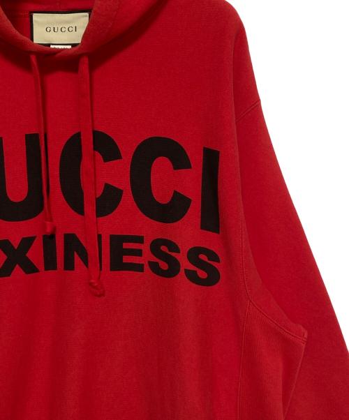 GUCCI（グッチ）GUCCI (グッチ) ロゴパーカー レッド サイズ:XSの古着・服飾アイテム