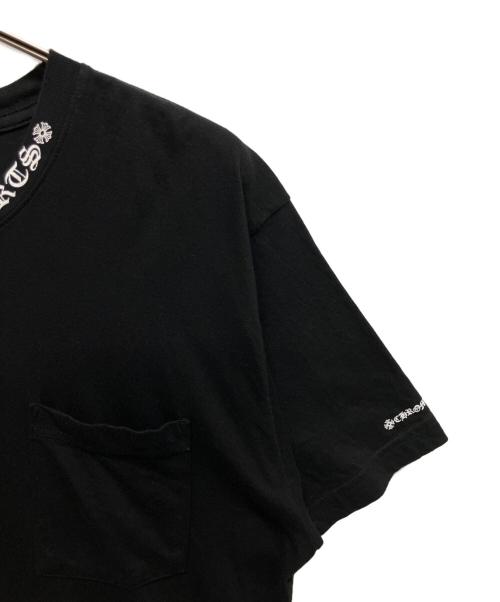 CHROME HEARTS（クロムハーツ）CHROME HEARTS (クロムハーツ) CH NECK ROGO T-shirts / アーチネックロゴカットソー ブラック サイズ:Lの古着・服飾アイテム