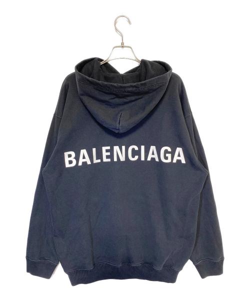 BALENCIAGA（バレンシアガ）BALENCIAGA (バレンシアガ) バックロゴパーカー ブラック サイズ:Mの古着・服飾アイテム