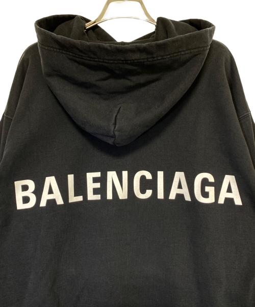 BALENCIAGA（バレンシアガ）BALENCIAGA (バレンシアガ) バックロゴパーカー ブラック サイズ:Mの古着・服飾アイテム