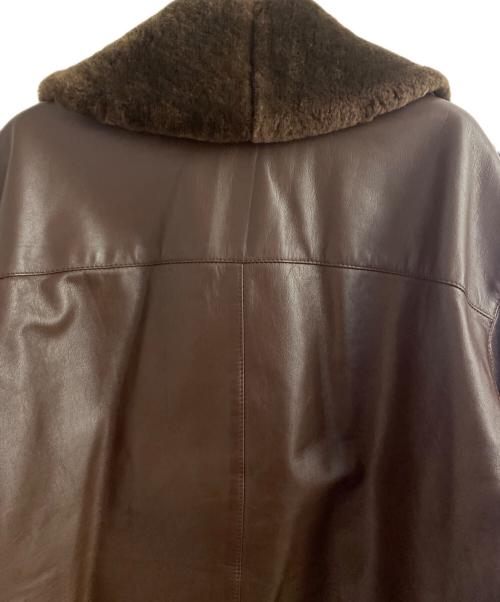 GIORGIO ARMANI（ジョルジョアルマーニ）GIORGIO ARMANI (ジョルジョアルマーニ) レザーブルゾン ブラウン サイズ:-の古着・服飾アイテム