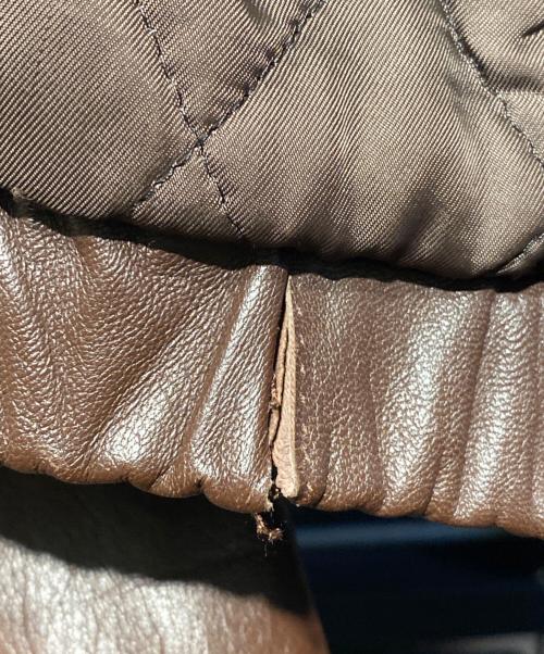 GIORGIO ARMANI（ジョルジョアルマーニ）GIORGIO ARMANI (ジョルジョアルマーニ) レザーブルゾン ブラウン サイズ:-の古着・服飾アイテム