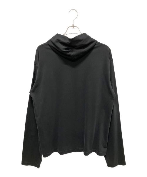 BALENCIAGA（バレンシアガ）BALENCIAGA (バレンシアガ) ユーズド加工カレッジロゴプリントパーカー ダークグレー サイズ:2の古着・服飾アイテム