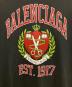 中古・古着 BALENCIAGA (バレンシアガ) ユーズド加工カレッジロゴプリントパーカー ダークグレー サイズ:2：55000円