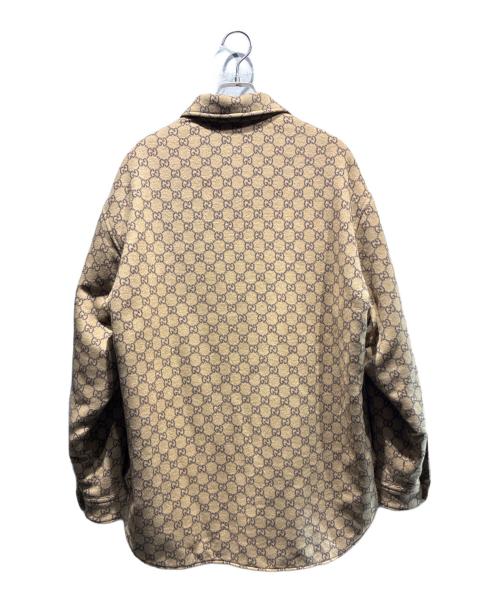GUCCI（グッチ）GUCCI (グッチ) GGシャツジャケット ブラウン サイズ:48の古着・服飾アイテム