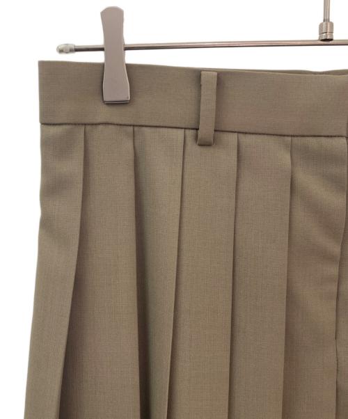 sacai（サカイ）sacai (サカイ) SUITING×CHIFFON LAYERED PLEATS SKIRT カーキ サイズ:3の古着・服飾アイテム