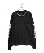 CHROME HEARTSクロムハーツ）の古着「ネックロゴロングスリーブTシャツ」｜ブラック