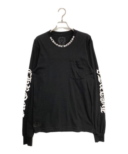 CHROME HEARTS（クロムハーツ）CHROME HEARTS (クロムハーツ) ネックロゴロングスリーブTシャツ ブラック サイズ:Sの古着・服飾アイテム