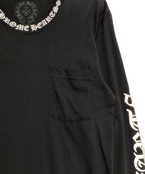 CHROME HEARTS（クロムハーツ）CHROME HEARTS (クロムハーツ) ネックロゴロングスリーブTシャツ ブラック サイズ:Sの古着・服飾アイテム