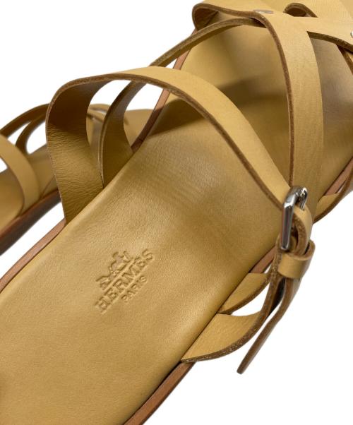 HERMES（エルメス）HERMES (エルメス) ストラップレザー サンダル セリエ ブラウン サイズ:44の古着・服飾アイテム