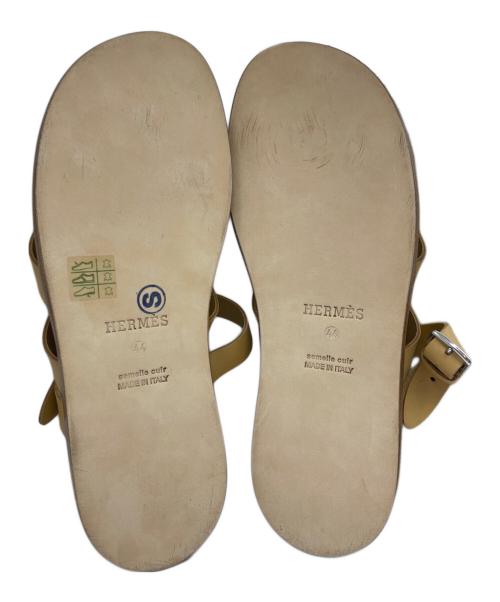 HERMES（エルメス）HERMES (エルメス) ストラップレザー サンダル セリエ ブラウン サイズ:44の古着・服飾アイテム