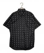 BALENCIAGAバレンシアガ）の古着「オールオーバーロゴシャツ」｜ブラック