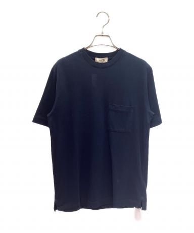 未使用 23SS HERMES エルメス 鹿の子 半袖 ポケット付きTシャツ カットソー 32-5705 XL ネイビー レディース 古着 中古 USED 1094001043752506_01_2127w.jpeg