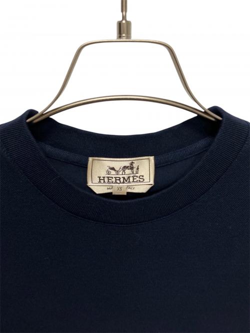 HERMES（エルメス）HERMES (エルメス) 鹿の子 Tシャツ ネイビー サイズ:XSの古着・服飾アイテム