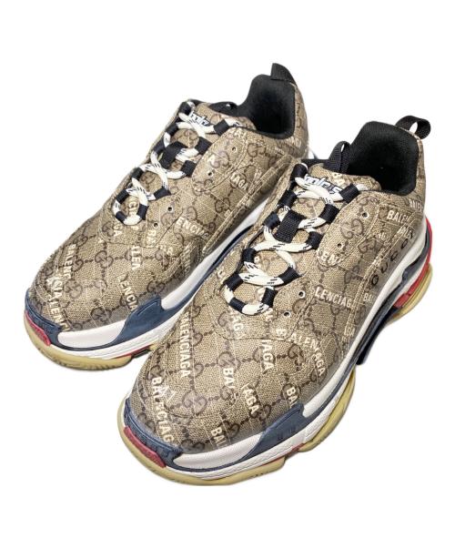 BALENCIAGA（バレンシアガ）BALENCIAGA (バレンシアガ) GUCCI (グッチ) TRIPLE S ブラウン サイズ:41の古着・服飾アイテム