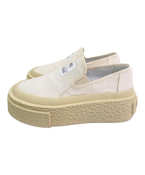 MM6 Maison Margiela（エムエムシックスメゾンマルジェラ）MM6 Maison Margiela (エムエムシックスメゾンマルジェラ) キャンバススリッポン ベージュ サイズ:23の古着・服飾アイテム