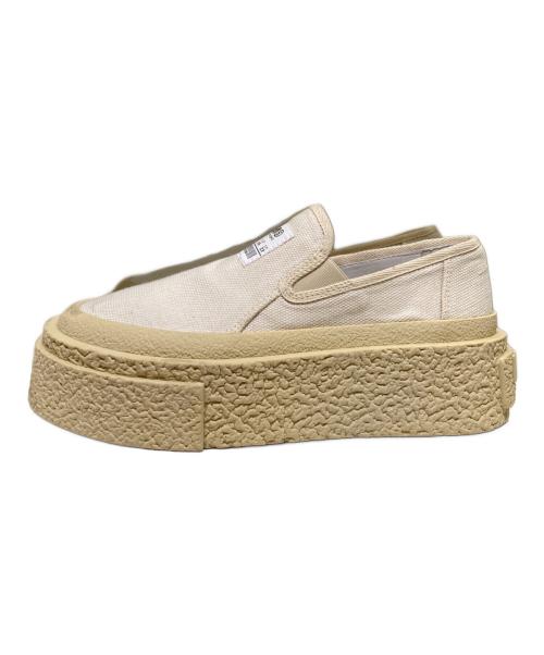 MM6 Maison Margiela（エムエムシックスメゾンマルジェラ）MM6 Maison Margiela (エムエムシックスメゾンマルジェラ) キャンバススリッポン ベージュ サイズ:23の古着・服飾アイテム