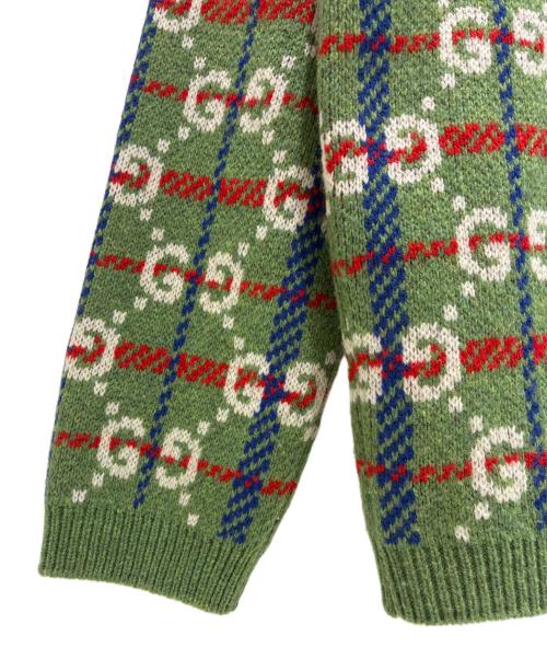 GUCCI（グッチ）GUCCI (グッチ) GGスタッズニット グリーン サイズ:Sの古着・服飾アイテム