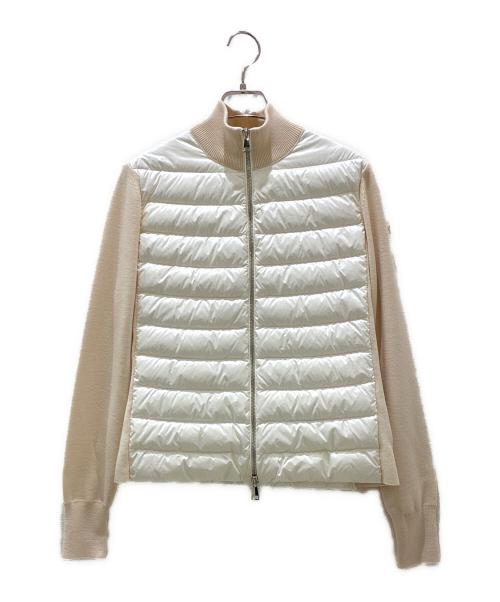 MONCLER（モンクレール）MONCLER (モンクレール) ダウン切替ジップカーディガン ベージュ×ホワイト サイズ:XSの古着・服飾アイテム