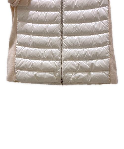 MONCLER（モンクレール）MONCLER (モンクレール) ダウン切替ジップカーディガン ベージュ×ホワイト サイズ:XSの古着・服飾アイテム