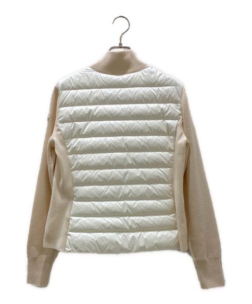 MONCLER（モンクレール）MONCLER (モンクレール) ダウン切替ジップカーディガン ベージュ×ホワイト サイズ:XSの古着・服飾アイテム