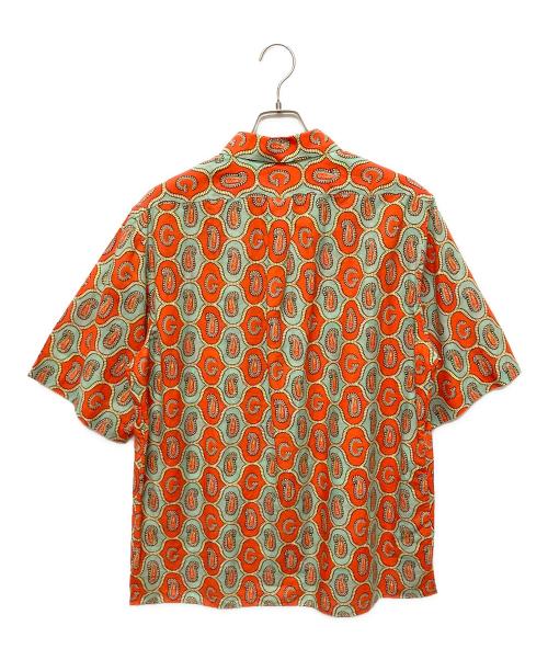 GUCCI（グッチ）GUCCI (グッチ) 21AW ペイズリーリネンシャツ/半袖総柄シャツ オレンジ×ターコイズブルー サイズ:42の古着・服飾アイテム