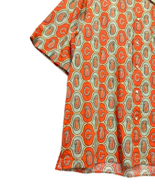 GUCCI（グッチ）GUCCI (グッチ) 21AW ペイズリーリネンシャツ/半袖総柄シャツ オレンジ×ターコイズブルー サイズ:42の古着・服飾アイテム