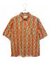 GUCCI（グッチ）の古着「21AW ペイズリーリネンシャツ/半袖総柄シャツ」｜オレンジ×ターコイズブルー