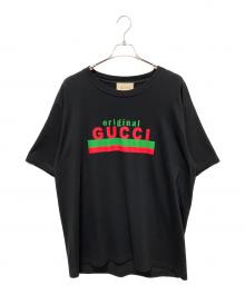 GUCCI（グッチ）の古着「20SS Original Gucci Print Oversize Tee/オリジナルグッチ プリント オーバーサイズ Tシャツ/シグネチャーロゴカットソー」｜ブラック