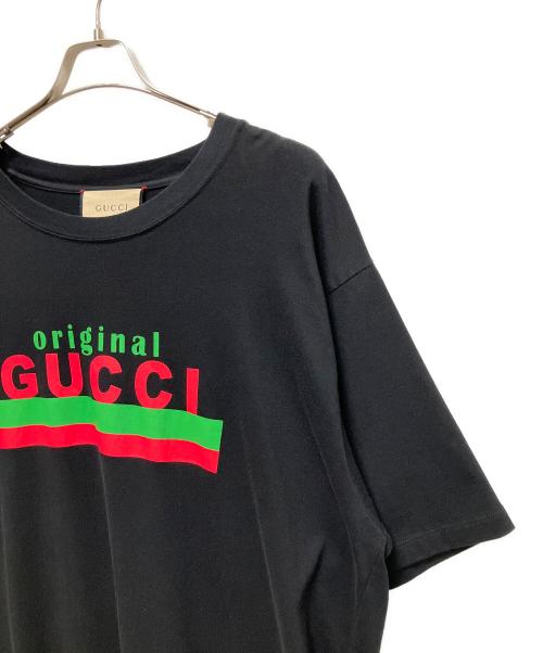 GUCCI（グッチ）GUCCI (グッチ) 20SS Original Gucci Print Oversize Tee/オリジナルグッチ プリント オーバーサイズ Tシャツ/シグネチャーロゴカットソー ブラック サイズ:XXLの古着・服飾アイテム