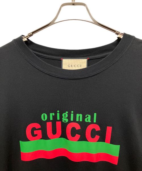 GUCCI（グッチ）GUCCI (グッチ) 20SS Original Gucci Print Oversize Tee/オリジナルグッチ プリント オーバーサイズ Tシャツ/シグネチャーロゴカットソー ブラック サイズ:XXLの古着・服飾アイテム