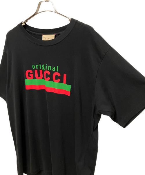 GUCCI（グッチ）GUCCI (グッチ) 20SS Original Gucci Print Oversize Tee/オリジナルグッチ プリント オーバーサイズ Tシャツ/シグネチャーロゴカットソー ブラック サイズ:XXLの古着・服飾アイテム