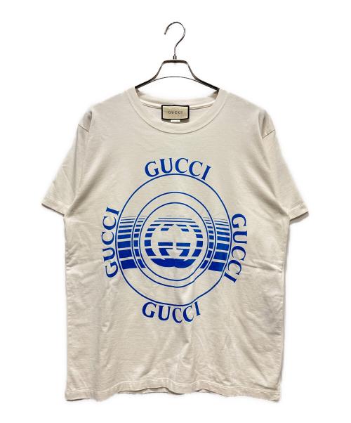 GUCCI（グッチ）GUCCI (グッチ) 	20AW ディスクプリントロゴカットソー ホワイト サイズ:Mの古着・服飾アイテム