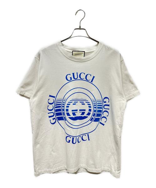 GUCCI（グッチ）GUCCI (グッチ) 20AW ディスクプリントロゴカットソー ホワイト サイズ:Mの古着・服飾アイテム