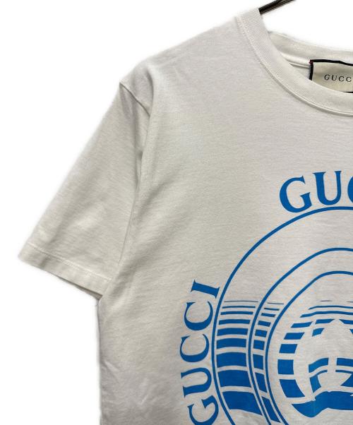 GUCCI（グッチ）GUCCI (グッチ) 20AW ディスクプリントロゴカットソー ホワイト サイズ:Mの古着・服飾アイテム