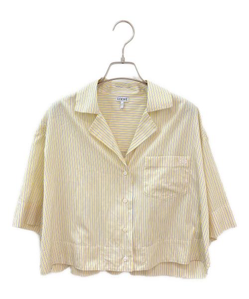 LOEWE（ロエベ）LOEWE (ロエベ) クロップドアナグラムロゴストライプシャツ イエロー サイズ:34の古着・服飾アイテム