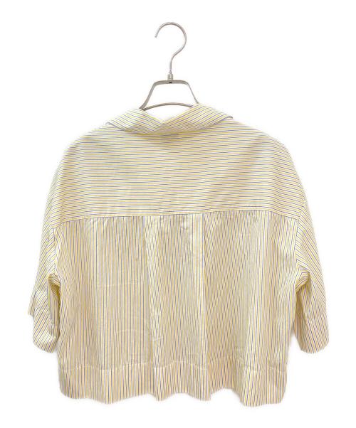 LOEWE（ロエベ）LOEWE (ロエベ) クロップドアナグラムロゴストライプシャツ イエロー サイズ:34の古着・服飾アイテム