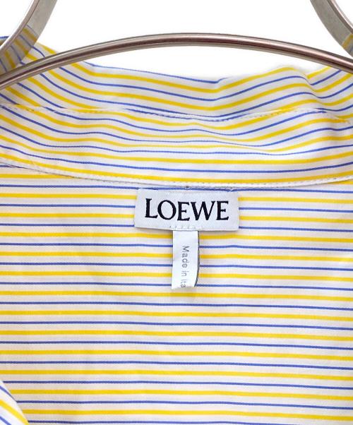 LOEWE（ロエベ）LOEWE (ロエベ) クロップドアナグラムロゴストライプシャツ イエロー サイズ:34の古着・服飾アイテム