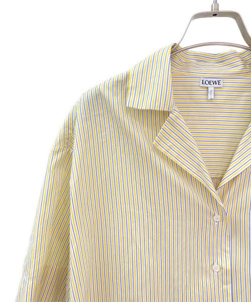 LOEWE（ロエベ）LOEWE (ロエベ) クロップドアナグラムロゴストライプシャツ イエロー サイズ:34の古着・服飾アイテム