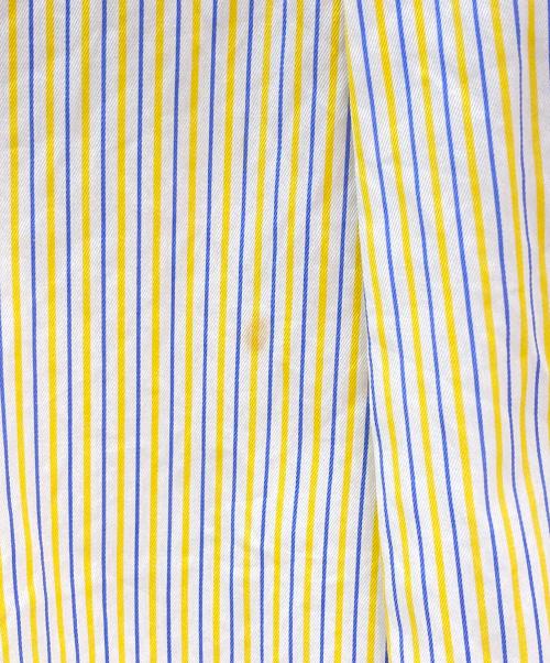 LOEWE（ロエベ）LOEWE (ロエベ) クロップドアナグラムロゴストライプシャツ イエロー サイズ:34の古着・服飾アイテム